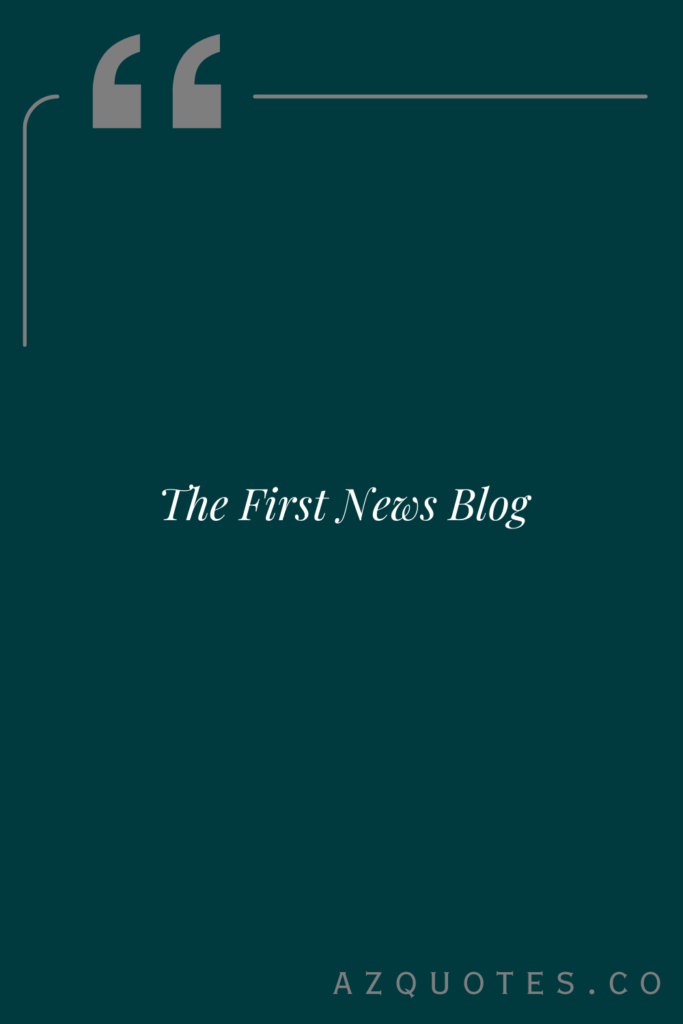 The First News Blog